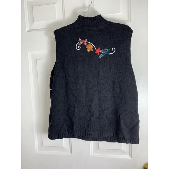 Vintage Planet & Company Woman 1X Christmas Sweater Vest Full Zip Santa - Picture 16 of 16